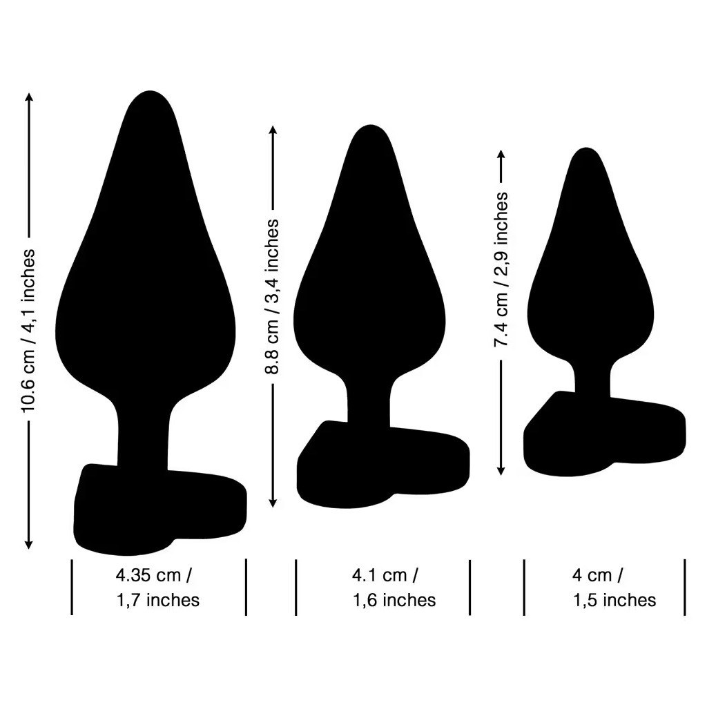 ROMP luster buttplug train set anaal afmeting