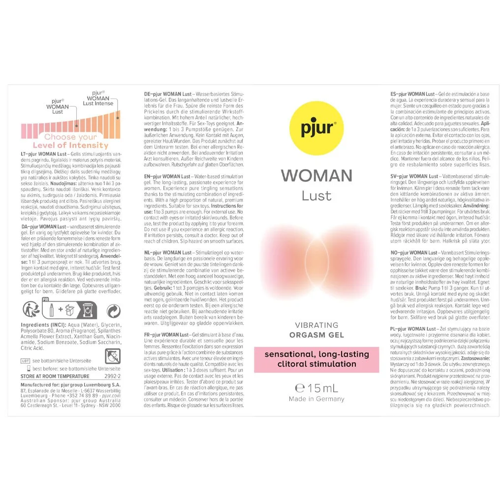 Pjur - Woman Lust Vibrating Orgasm Gel 15ml