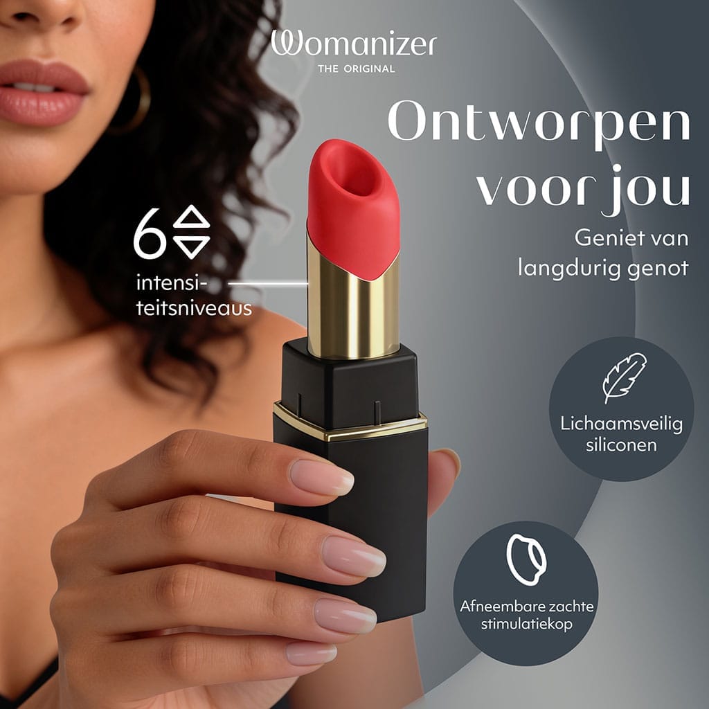 Womanizer Beauty – Lipstick Luchtdruk Vibrator – Zwart