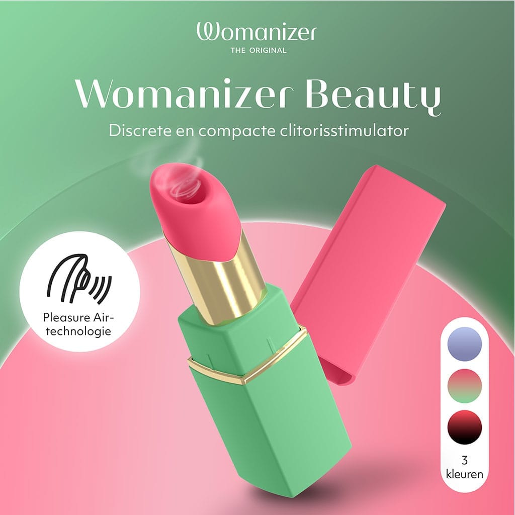 Womanizer Beauty Roze/Groen – Lipstick Luchtdruk Vibrator