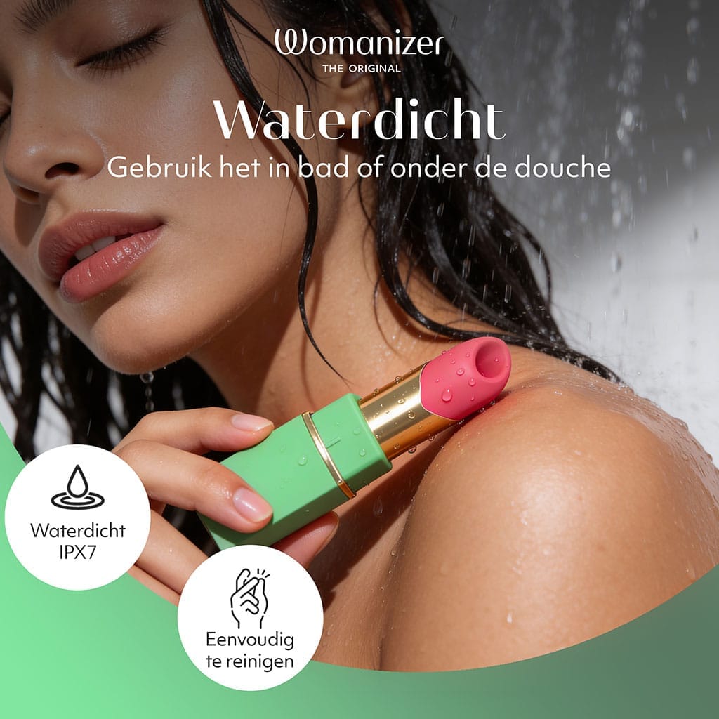 Womanizer Beauty Roze/Groen – Lipstick Luchtdruk Vibrator