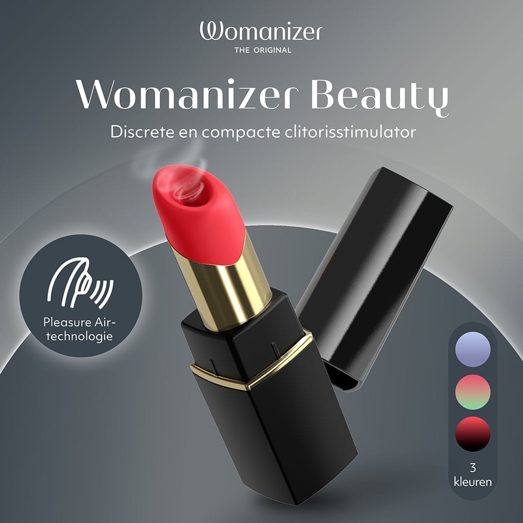 Womanizer Beauty – Lipstick Luchtdruk Vibrator – Zwart